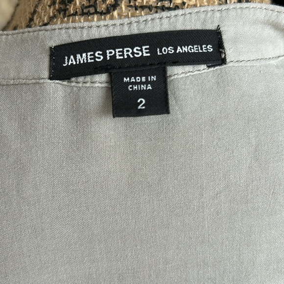 James Perse mandarin collar taupe gray brown long sleeve shirt dress 100% viscos - Picture 10 of 16